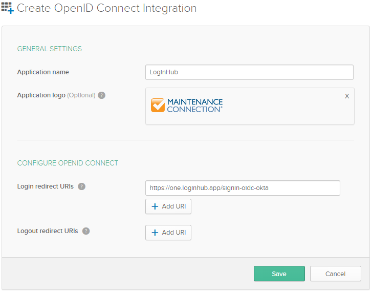 OpenID Connect Configuration Menu